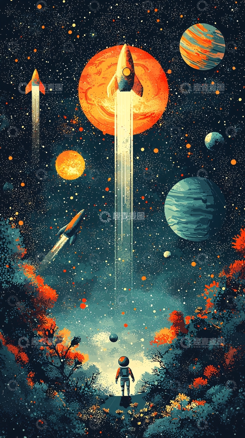 高清大图下载【趣麦麦图】太空火箭发射8