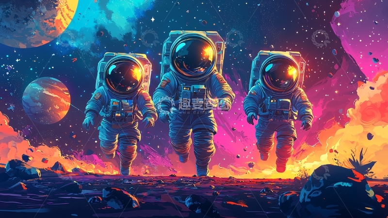高清大图下载【趣麦麦图】太空宇航员