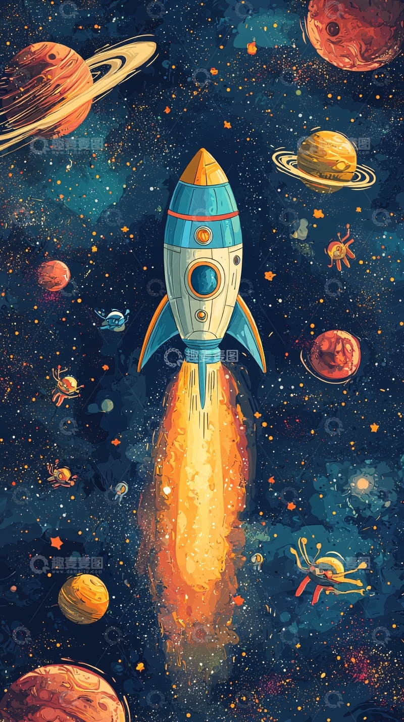 高清大图下载【趣麦麦图】宇宙飞船发射