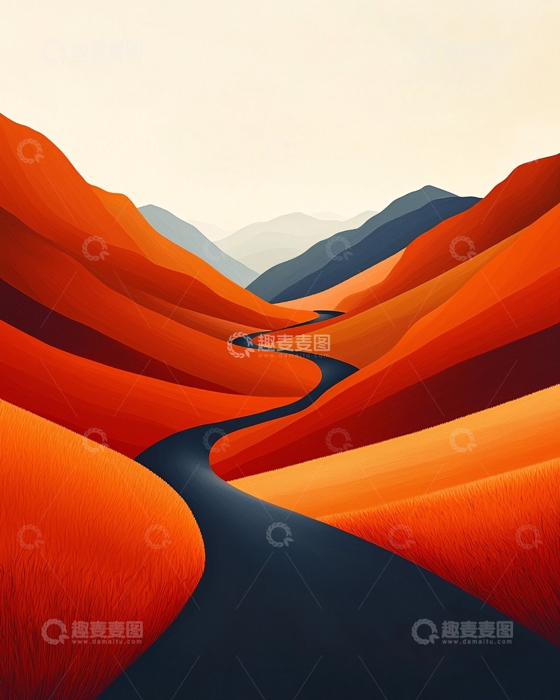 高清大图下载【趣麦麦图】抽象山路