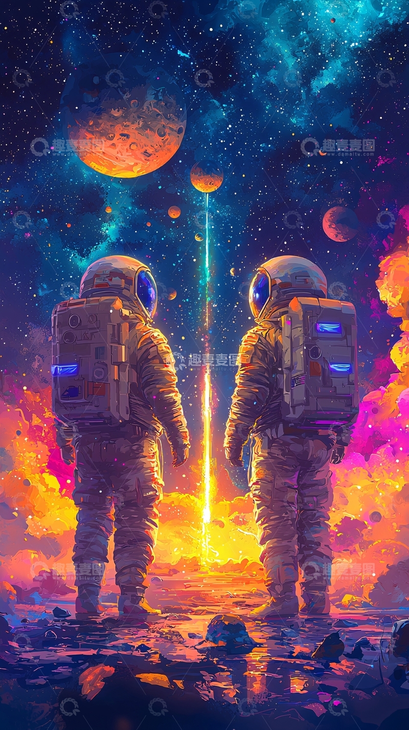 高清大图下载【趣麦麦图】太空宇航员