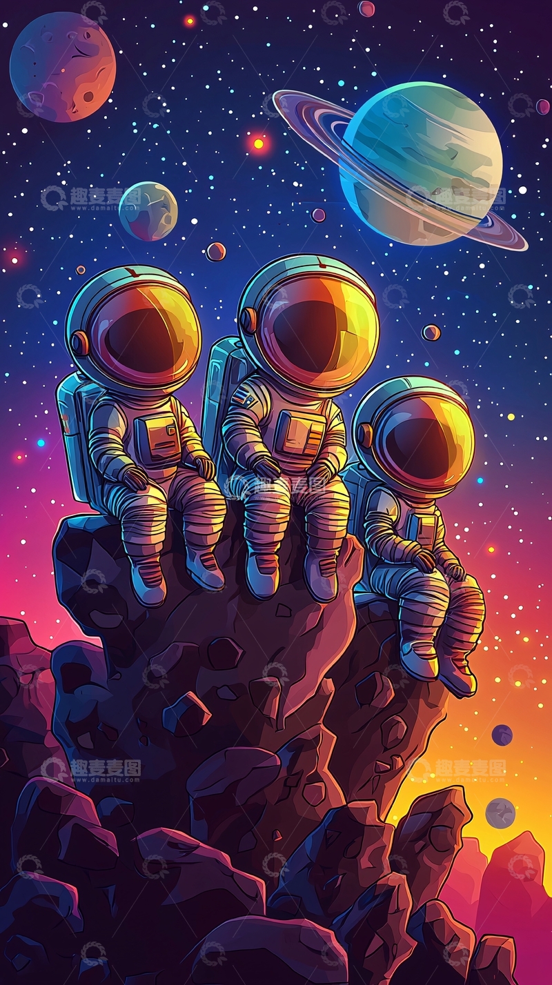 高清大图下载【趣麦麦图】太空宇航员