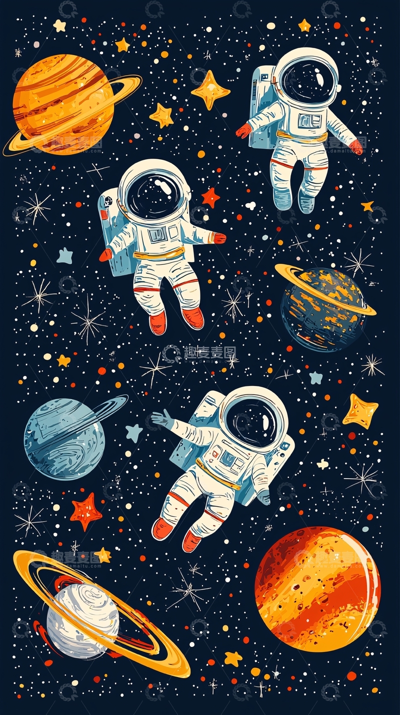 高清大图下载【趣麦麦图】太空宇航员