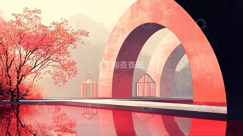 高清大图下载【趣麦麦图】粉色系梦幻建筑