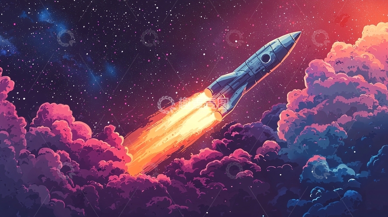 高清大图下载【趣麦麦图】宇宙飞船突破云层