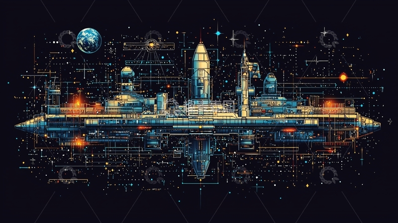 高清大图下载【趣麦麦图】宇宙飞船太空城