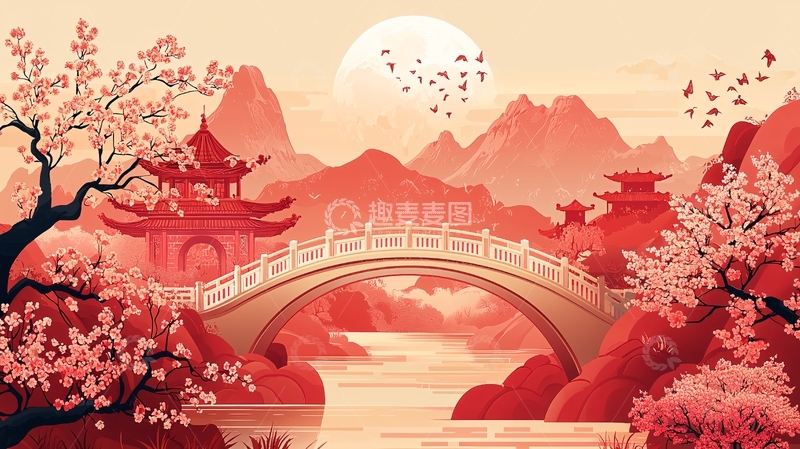 高清大图下载【趣麦麦图】水墨画风格中国风风景