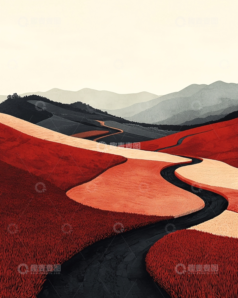 高清大图下载【趣麦麦图】红色山丘