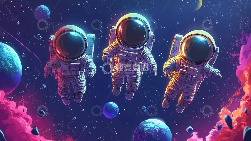 高清大图下载【趣麦麦图】太空宇航员