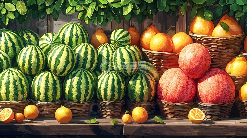 高清大图下载【趣麦麦图】水果摊
