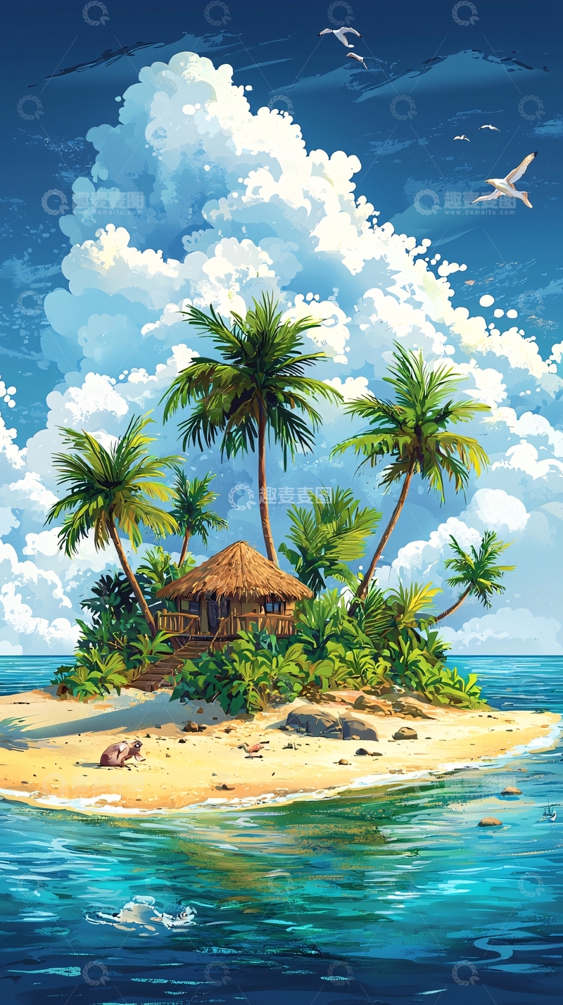 高清大图下载【趣麦麦图】热带小岛天堂