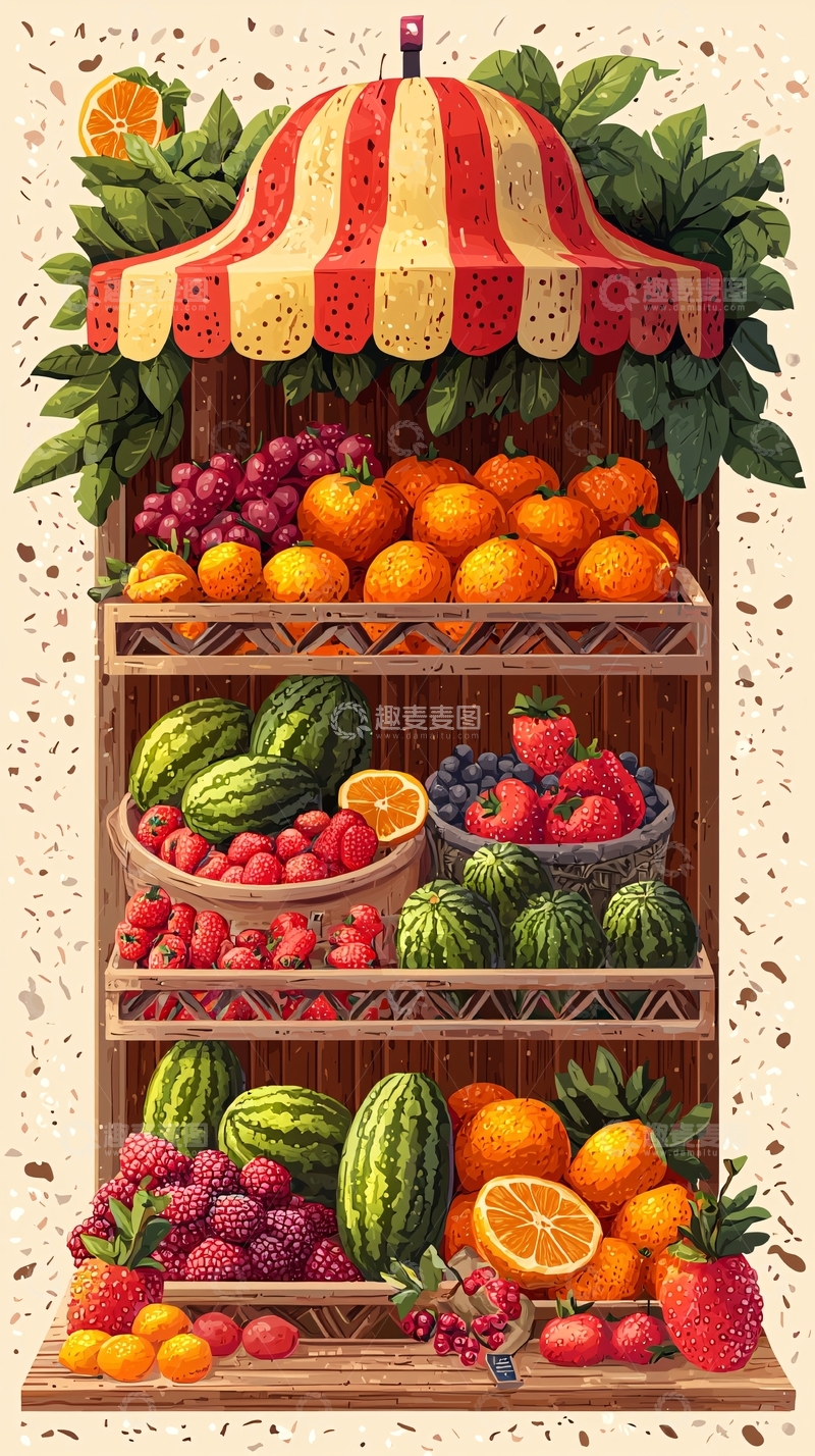 高清大图下载【趣麦麦图】水果摊