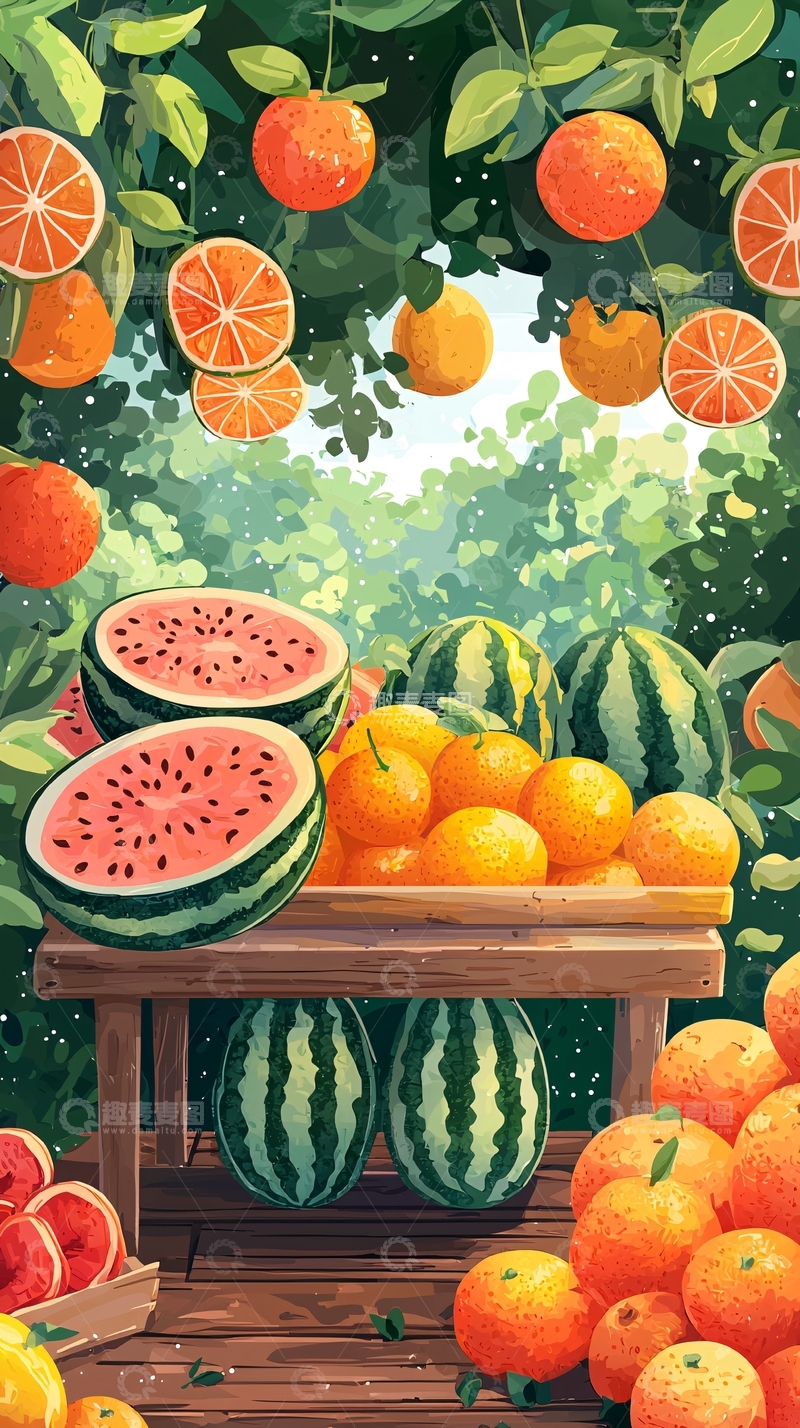 高清大图下载【趣麦麦图】水果摊