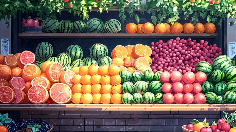 高清大图下载【趣麦麦图】水果摊