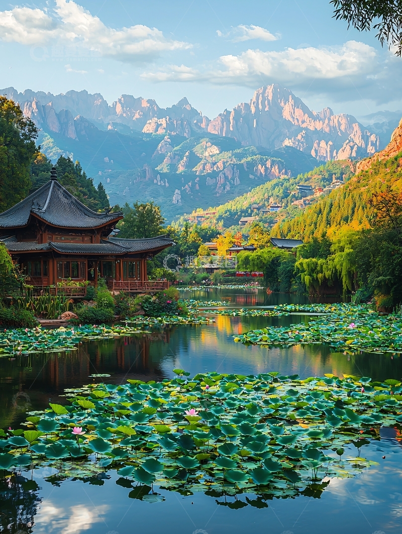 高清大图下载【趣麦麦图】山间古寺