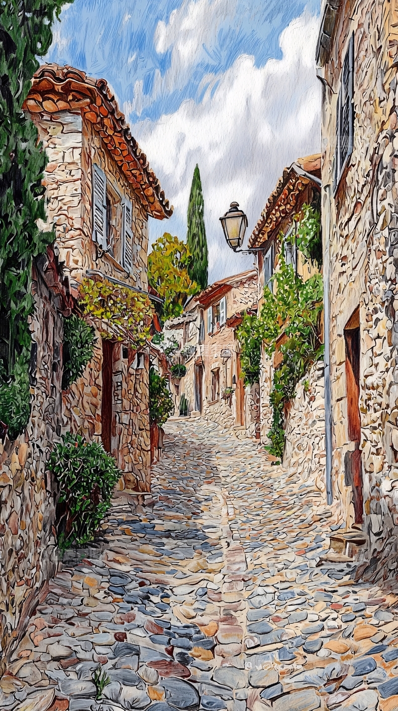 高清大图下载【趣麦麦图】欧洲古镇石板路