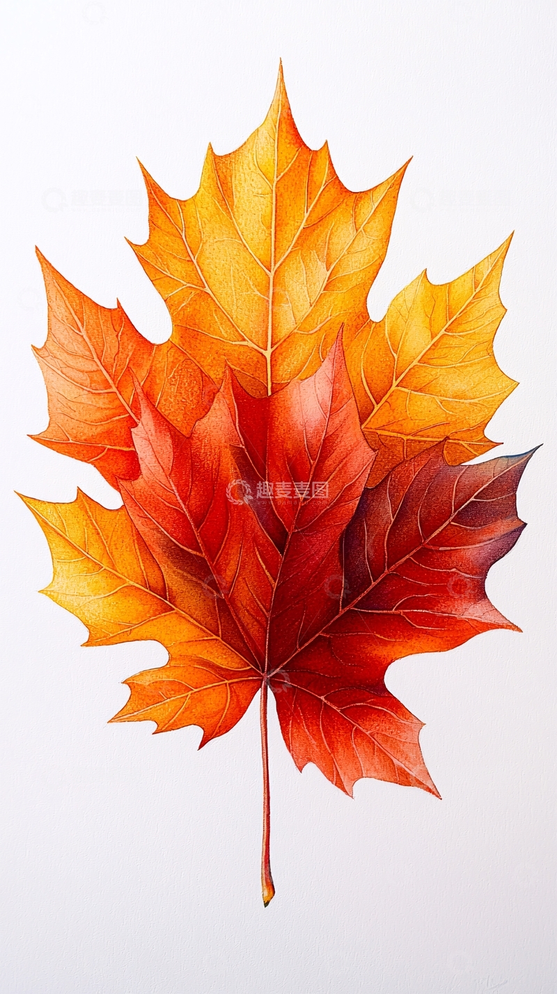 高清大图下载【趣麦麦图】红黄枫叶