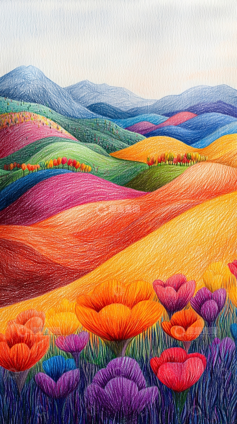 高清大图下载【趣麦麦图】彩色山丘