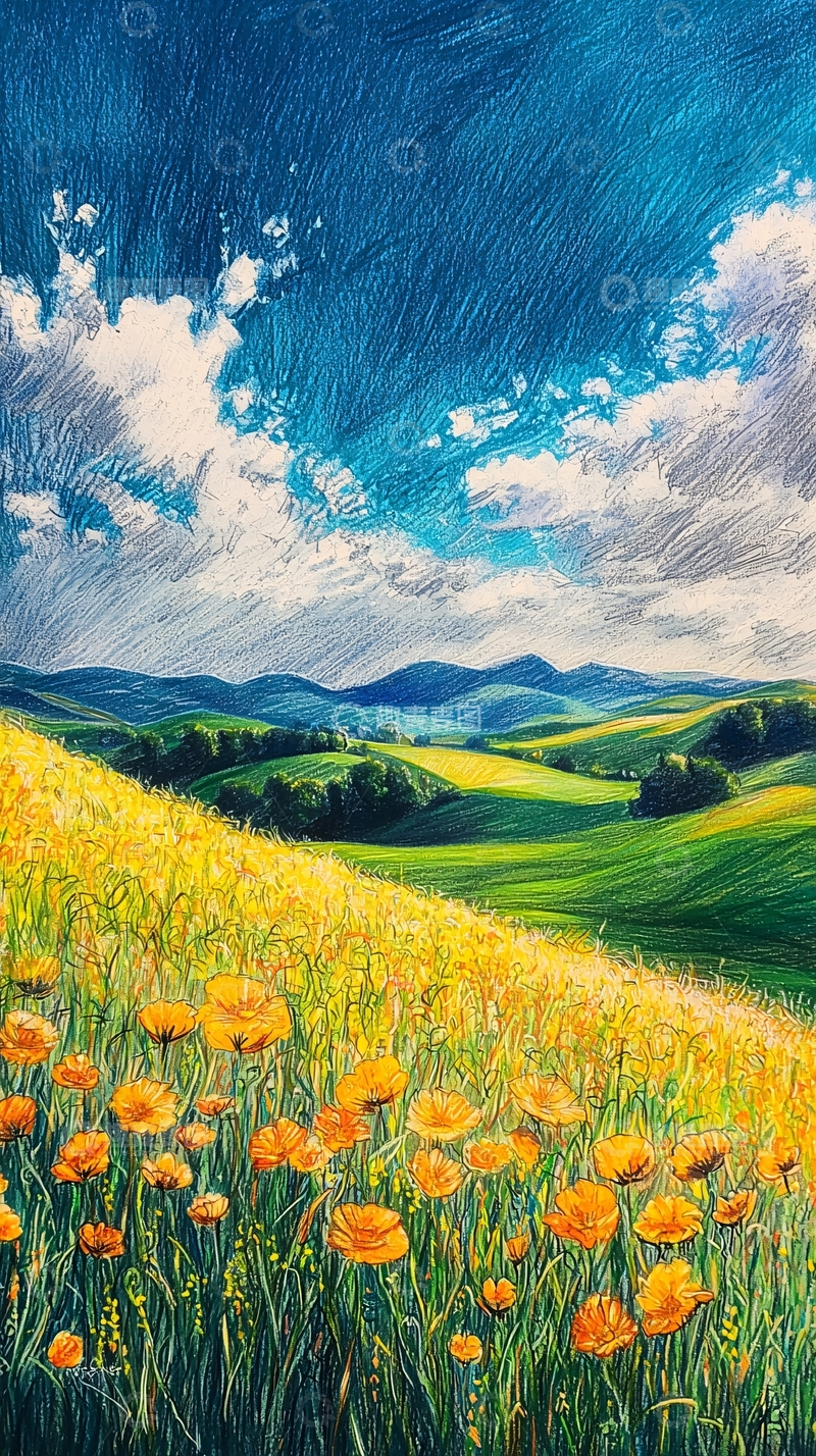 高清大图下载【趣麦麦图】阳光明媚的田园风光