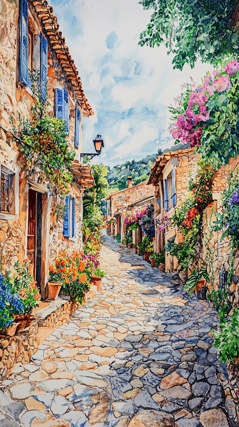 高清大图下载【趣麦麦图】阳光下的石头小路