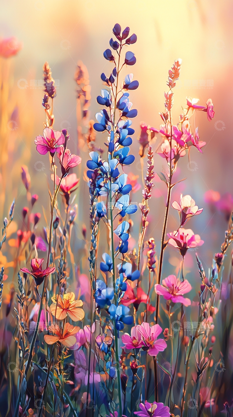 高清大图下载【趣麦麦图】阳光下五彩缤纷的野花