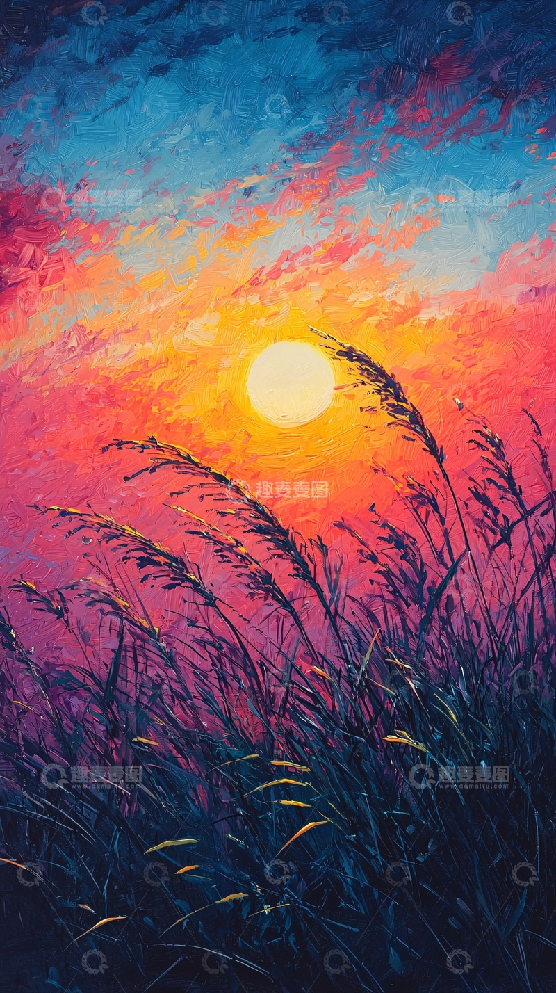 高清大图下载【趣麦麦图】彩色日落