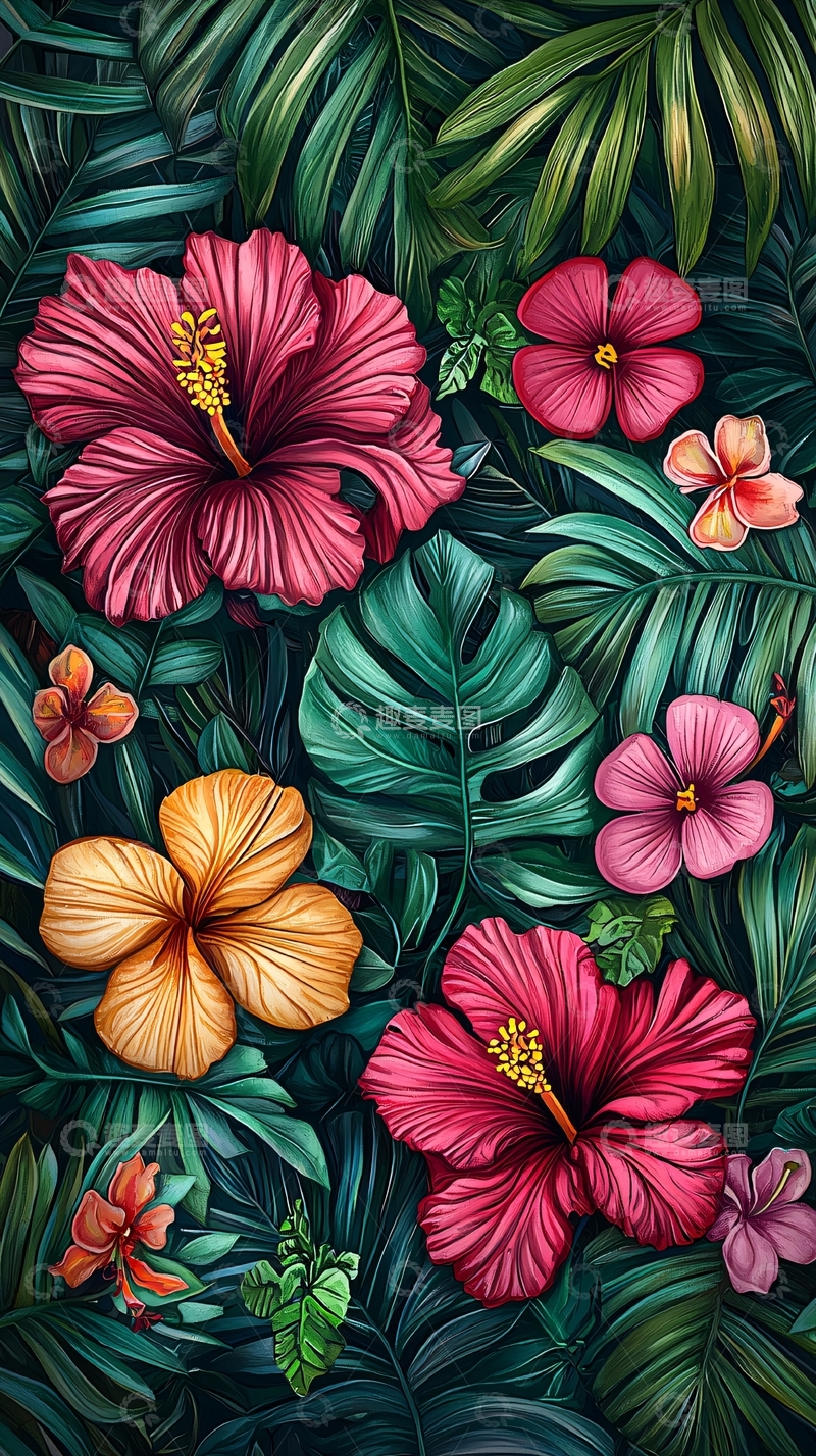 高清大图下载【趣麦麦图】热带植物花卉壁纸