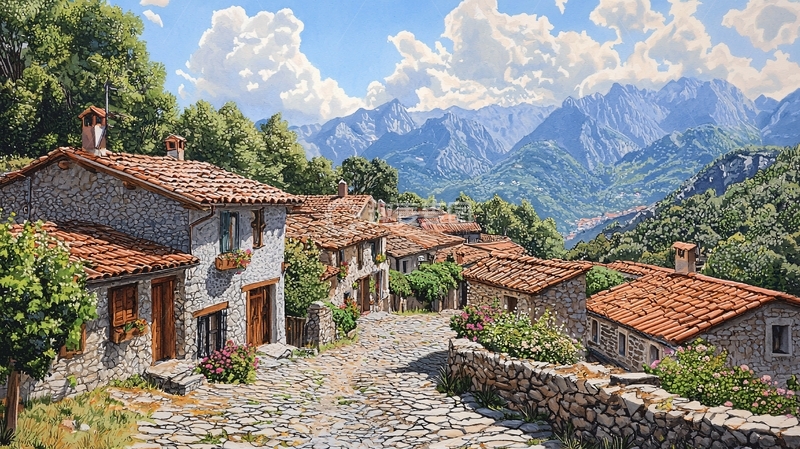 高清大图下载【趣麦麦图】山村风景