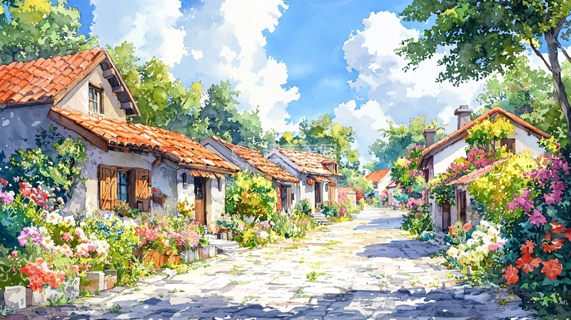 高清大图下载【趣麦麦图】阳光明媚的乡间小路