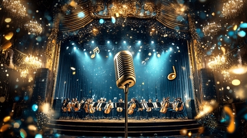 金色麦克风舞台演出