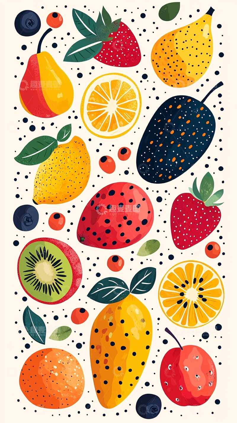 高清大图下载【趣麦麦图】水果插画