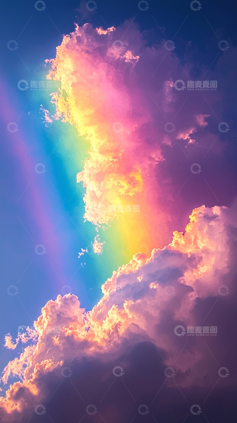 高清大图下载【趣麦麦图】彩虹云朵天空