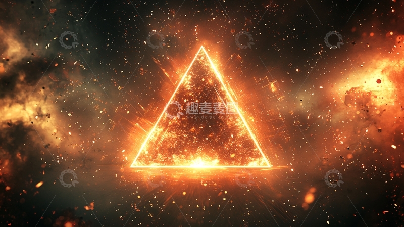 高清大图下载【趣麦麦图】火焰三角形宇宙背景