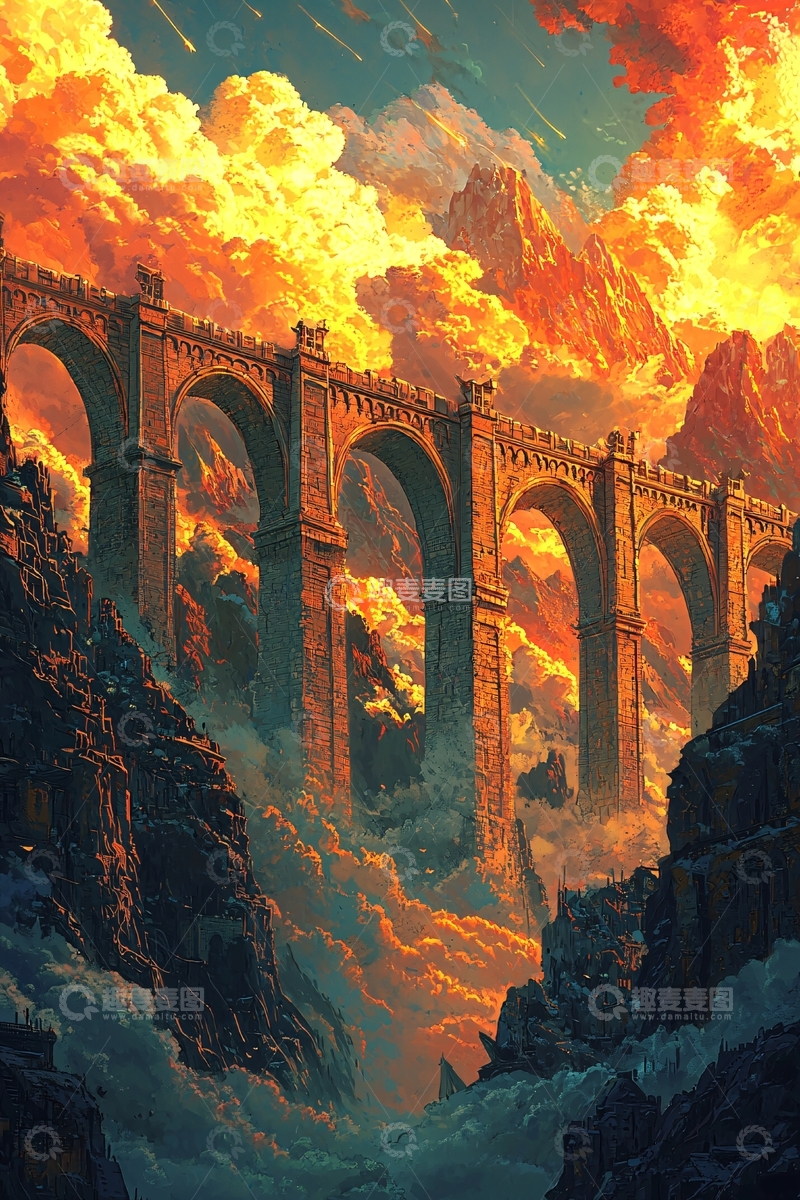 高清大图下载【趣麦麦图】壮丽石桥