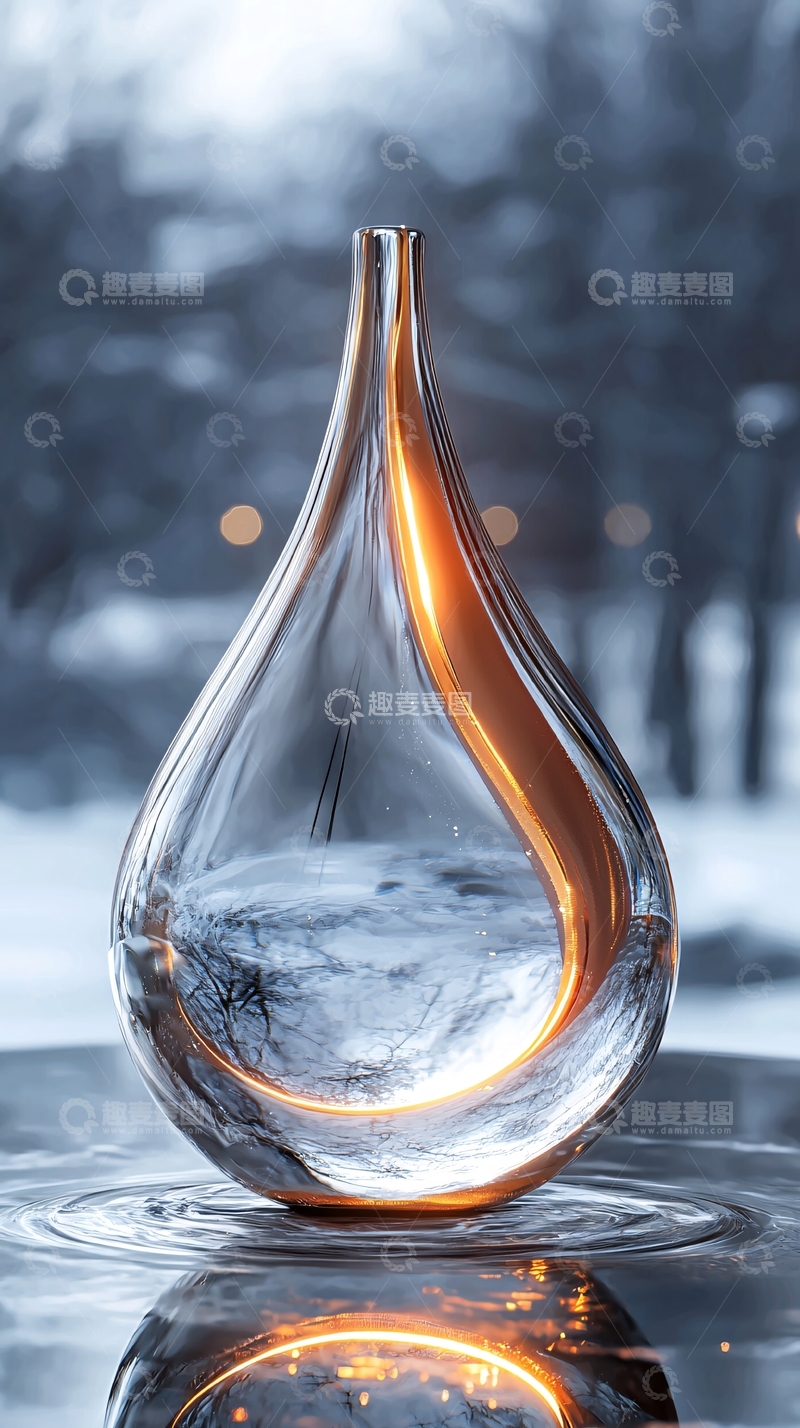 高清大图下载【趣麦麦图】透明水滴玻璃瓶