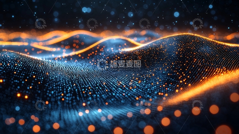 高清大图下载【趣麦麦图】光影粒子波浪