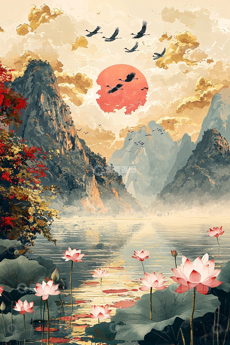 高清大图下载【趣麦麦图】水墨山水画660