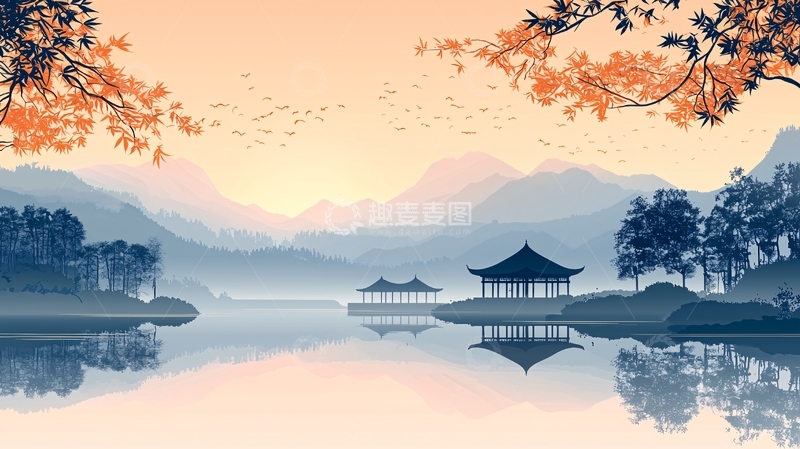 高清大图下载【趣麦麦图】水墨山水画659