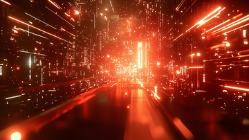 红色光线隧道