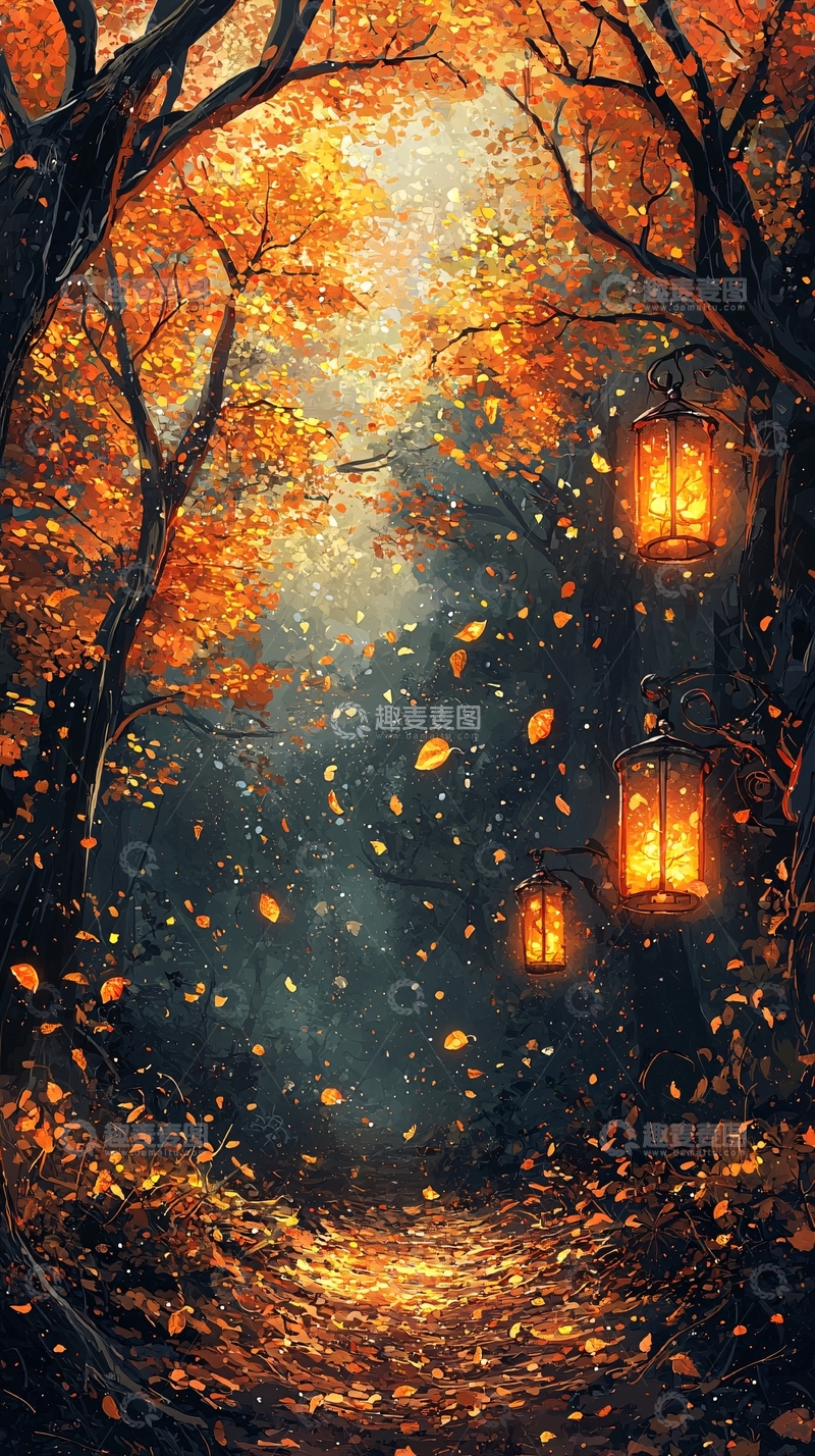 高清大图下载【趣麦麦图】秋日森林小路