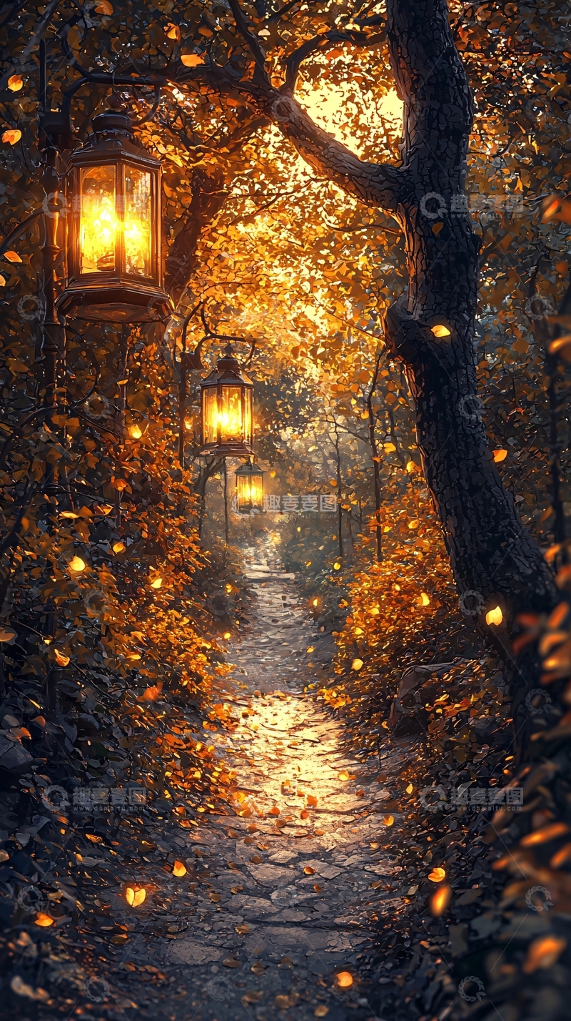 高清大图下载【趣麦麦图】秋日森林小路