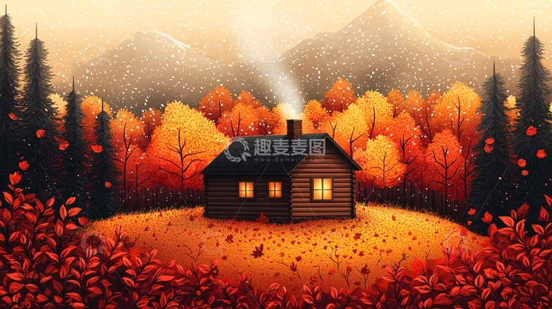 高清大图下载【趣麦麦图】秋日小屋