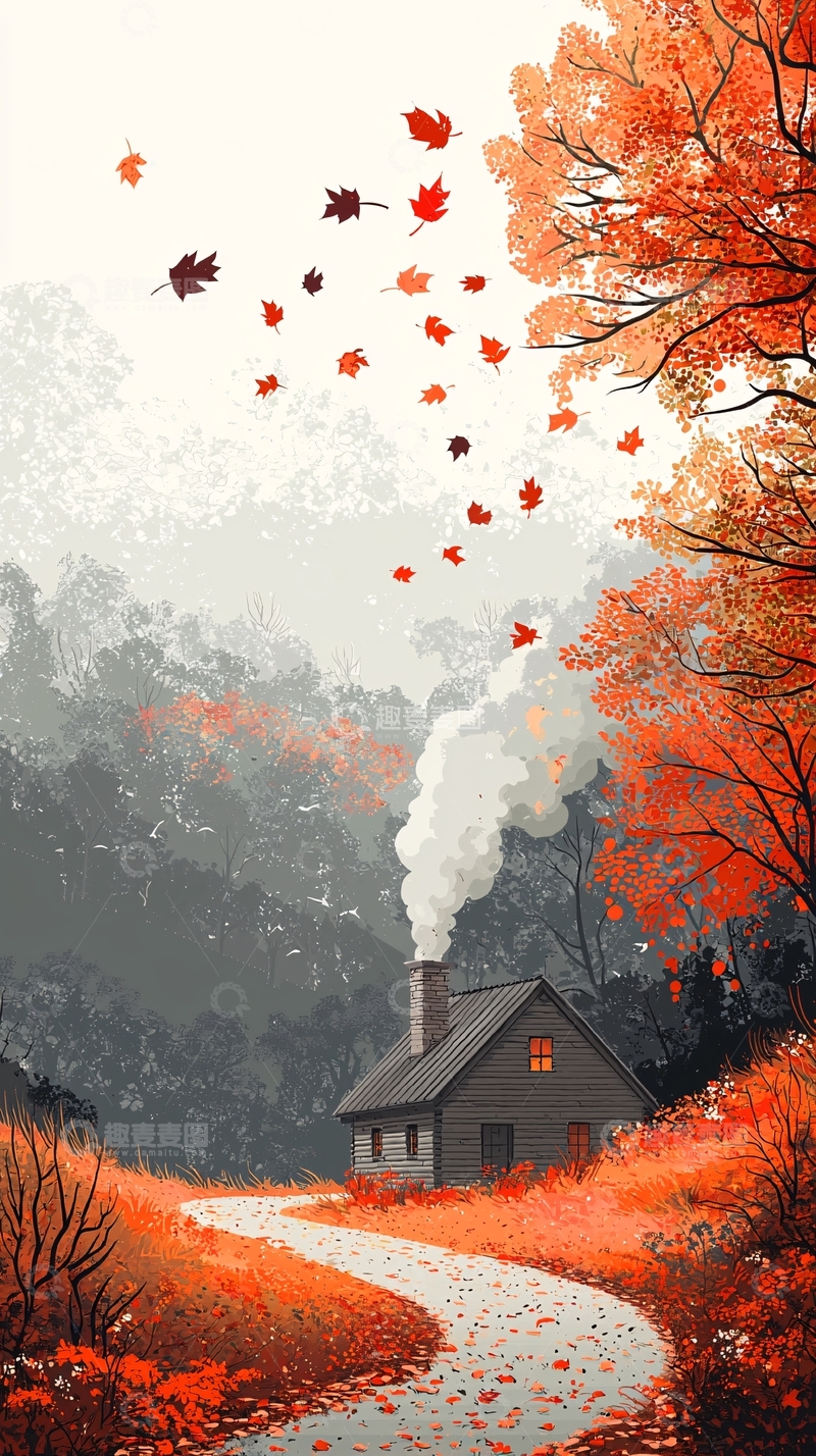 高清大图下载【趣麦麦图】秋日小屋