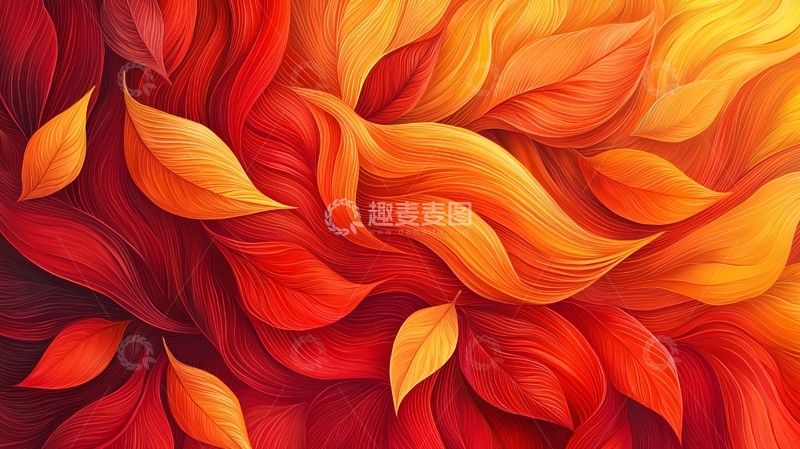 高清大图下载【趣麦麦图】抽象秋季树叶