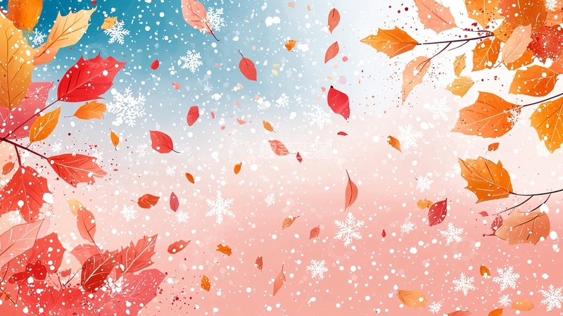 高清大图下载【趣麦麦图】落叶纷飞的冬日暖色调