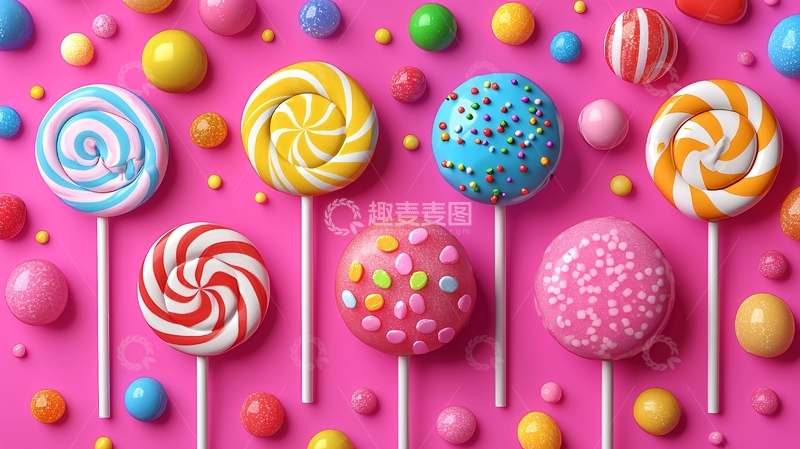 高清大图下载【趣麦麦图】彩色棒棒糖