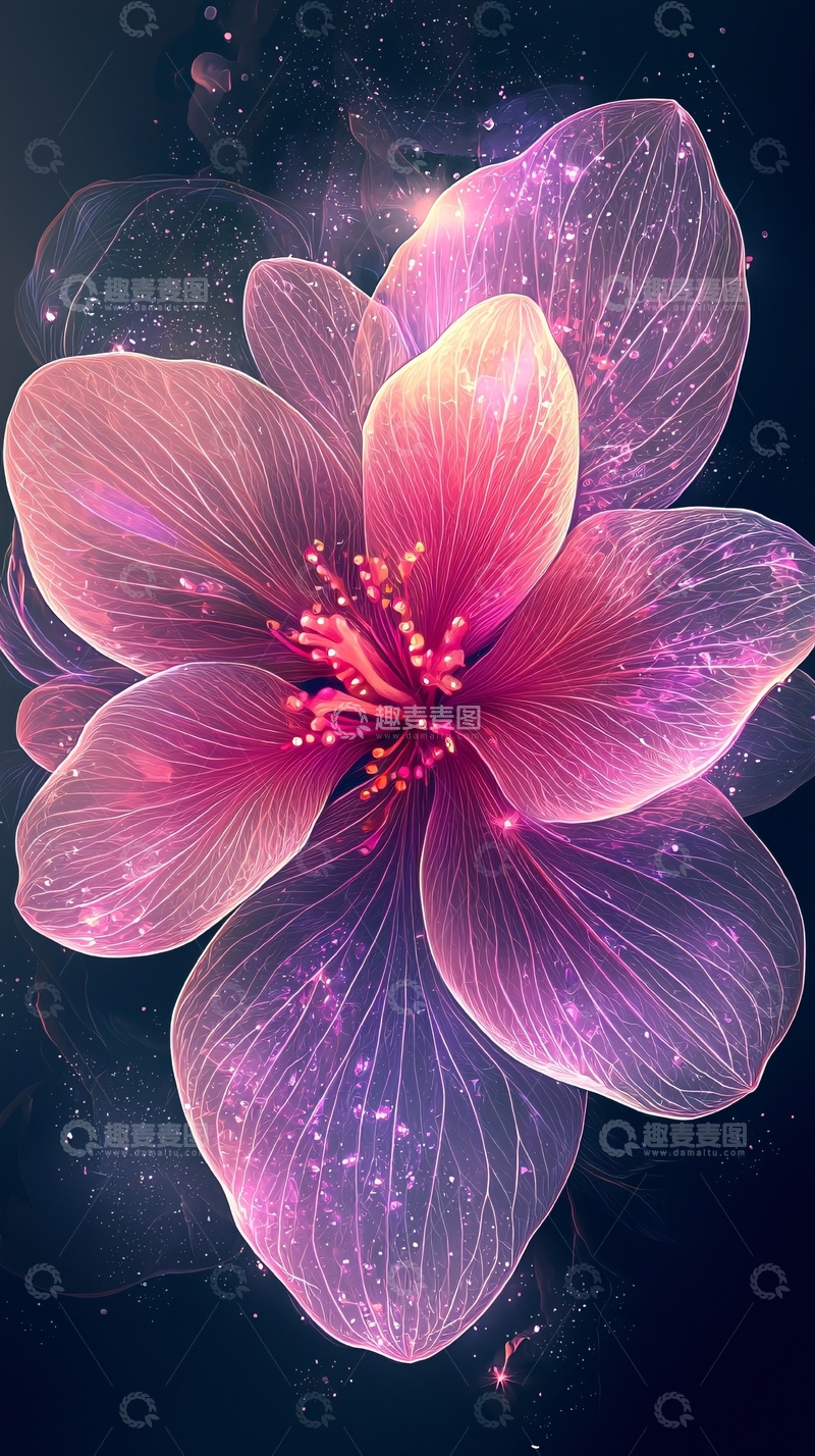 高清大图下载【趣麦麦图】梦幻粉色花朵3