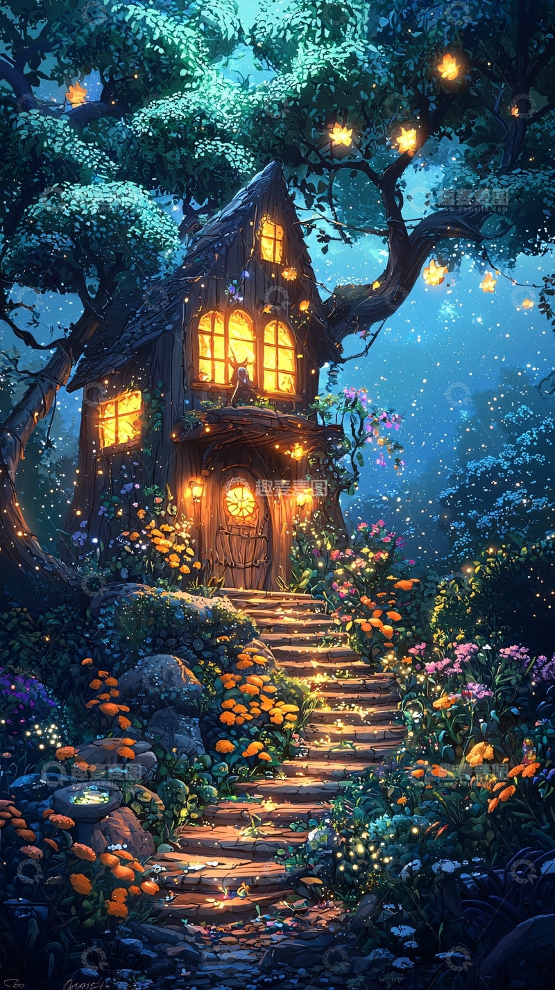 高清大图下载【趣麦麦图】梦幻森林小屋