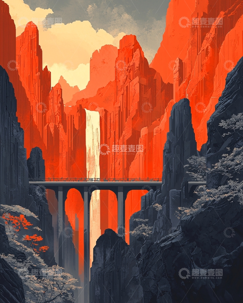 高清大图下载【趣麦麦图】红色峡谷