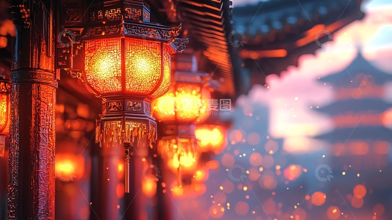 高清大图下载【趣麦麦图】古色古香的中国灯笼